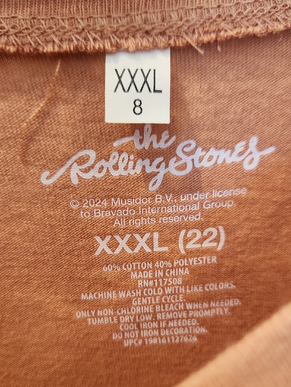 The Rolling Stones Graphic Tee - Rust Orange Sz XXL - Picture 4 of 5